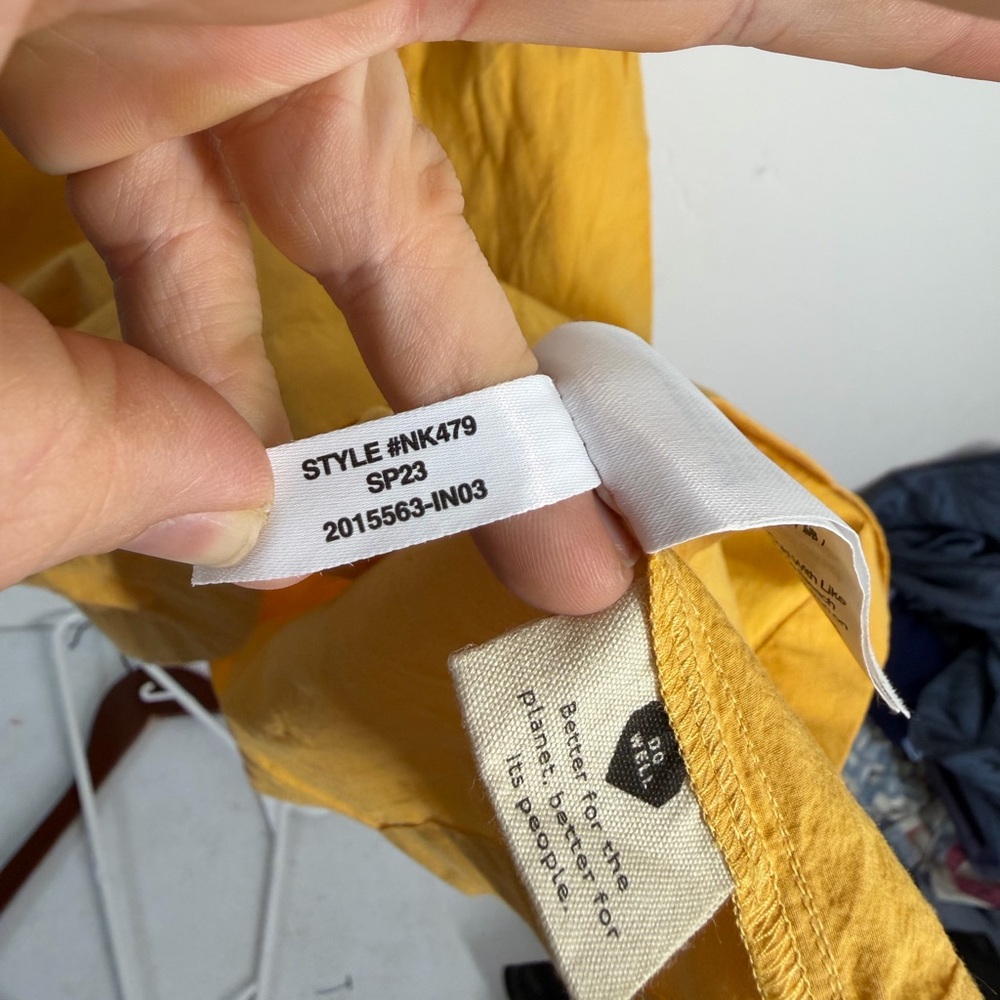 Madewell Yellow Flutter Sleeve Square Neck Mini Dress Pockets NK479 Womens Sz XL - Picture 12 of 13